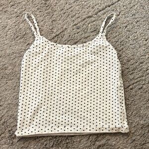 Brandy Melville White Cami with Black Heart Print